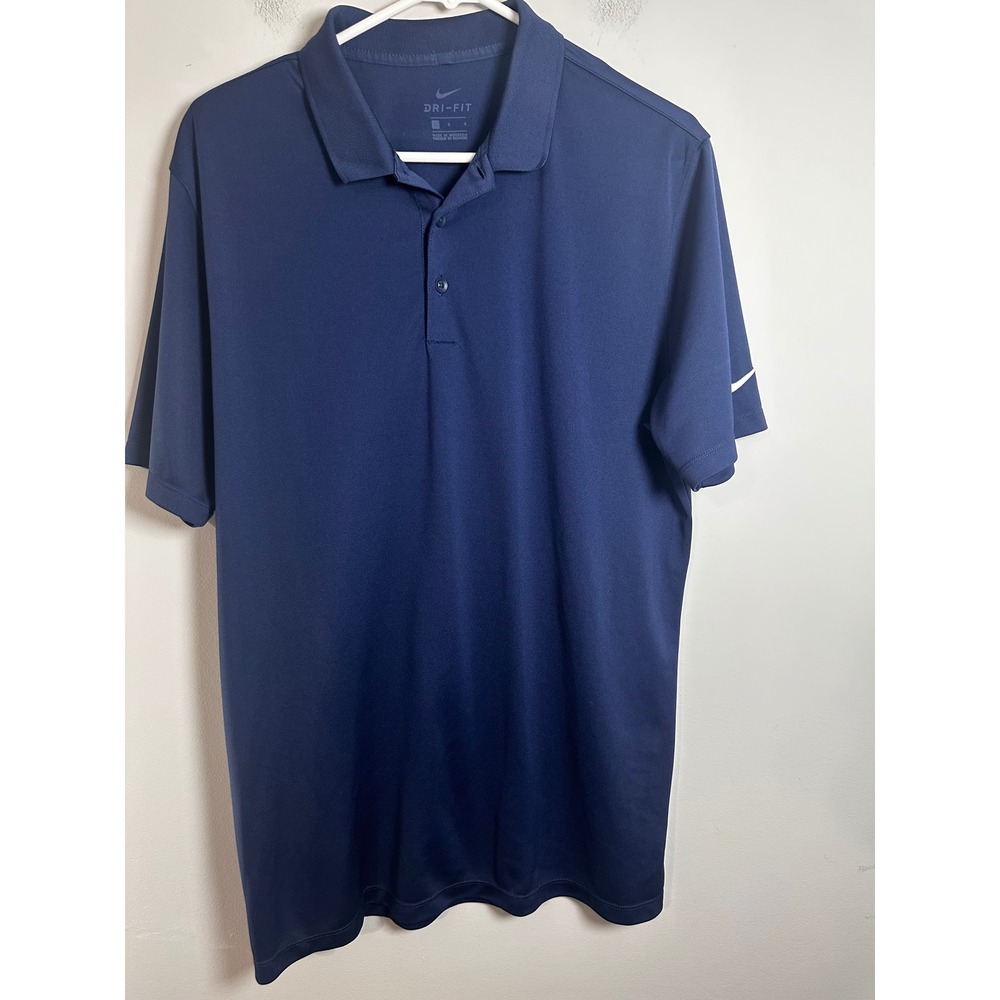 Nike Dri-FIT Victory Mens Navy Blue‎ Short Sleeve Golf Polo Shirt Large L